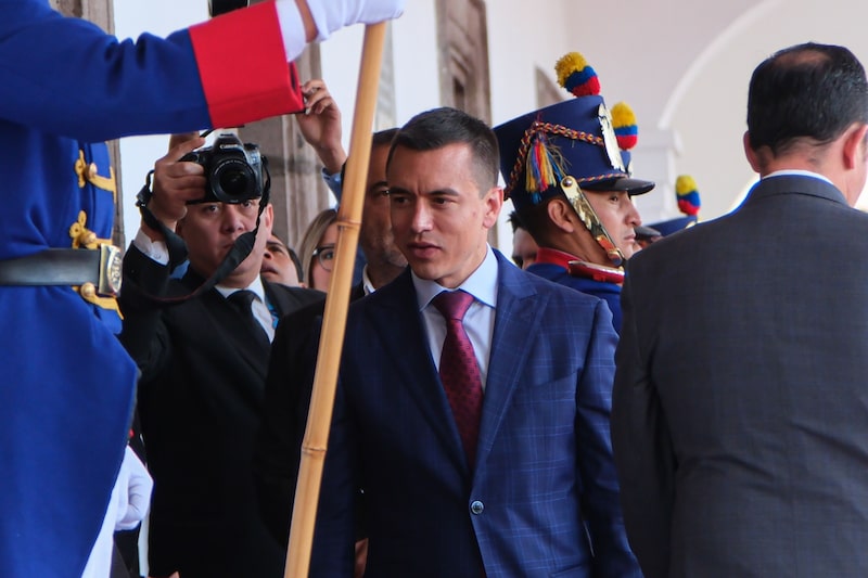 Daniel Noboa asiste a una reunión con el presidente saliente Guillermo Lasso. Daniel Noboa asiste a una reunión con el presidente saliente Guillermo Lasso.