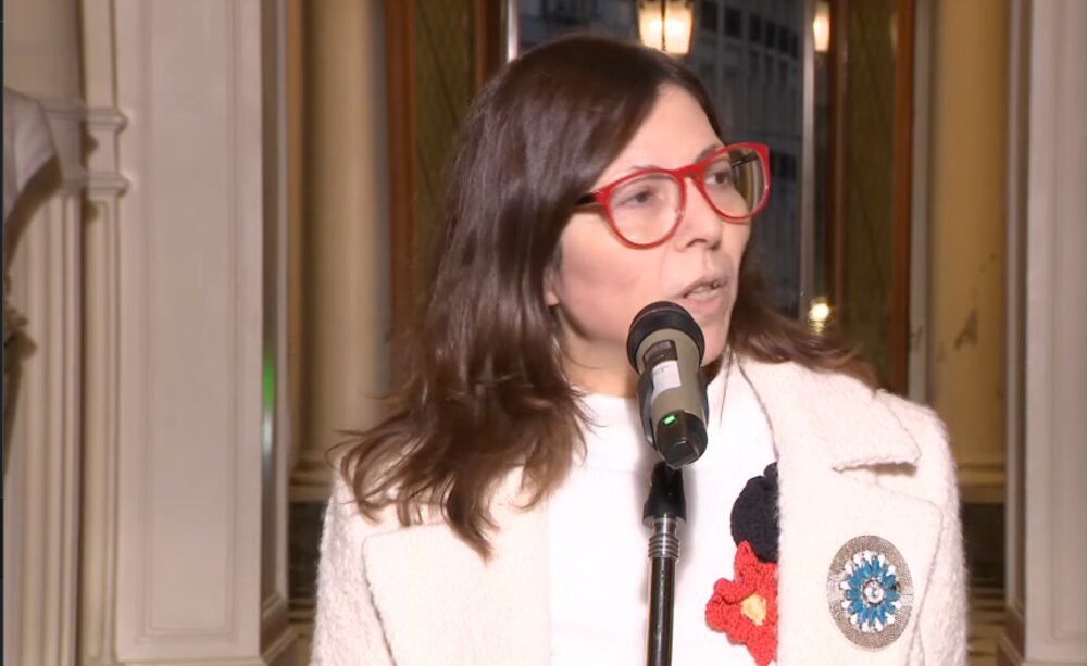 Silvina Batakis en sus primeras declaraciones a la prensa como ministra de Economía. Silvina Batakis en sus primeras declaraciones a la prensa como ministra de Economía.