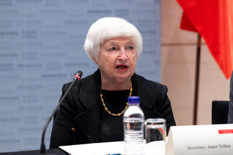 Janet Yellen, secretária do Tesouro dos EUA, em entrevista após reuniões com autoridades chinesas em Pequim (Foto: Andrea Verdelli/ Bloomberg) Janet Yellen, secretária do Tesouro dos EUA, em entrevista após reuniões com autoridades chinesas em Pequim (Foto: Andrea Verdelli/ Bloomberg)