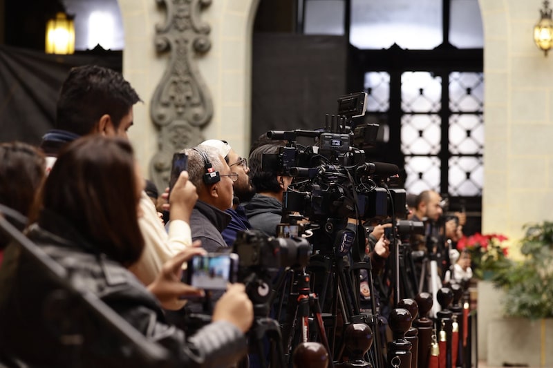 Medios de comunicación en La Ronda, la conferencia semanal de la Presidencia de Guatemala, el 7 de enero de 2026. Medios de comunicación en La Ronda, la conferencia semanal de la Presidencia de Guatemala, el 7 de enero de 2026.