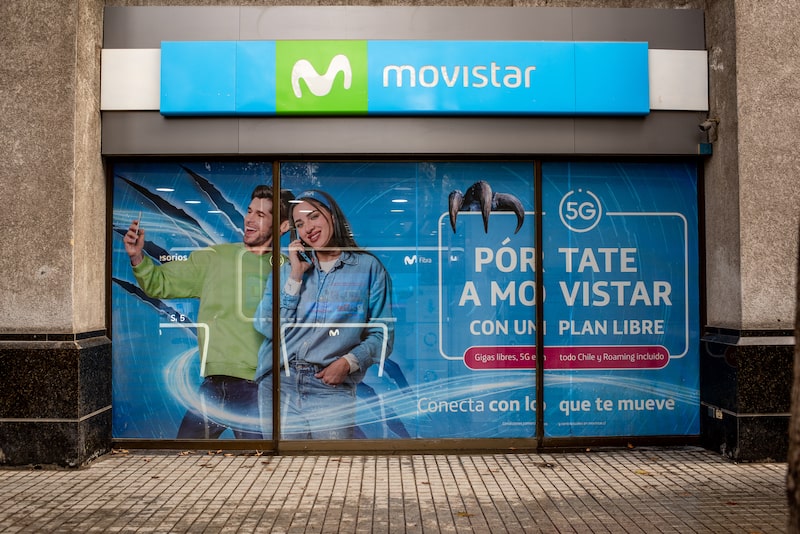 A Movistar mobile phone store in Santiago, Chile. A Movistar mobile phone store in Santiago, Chile.