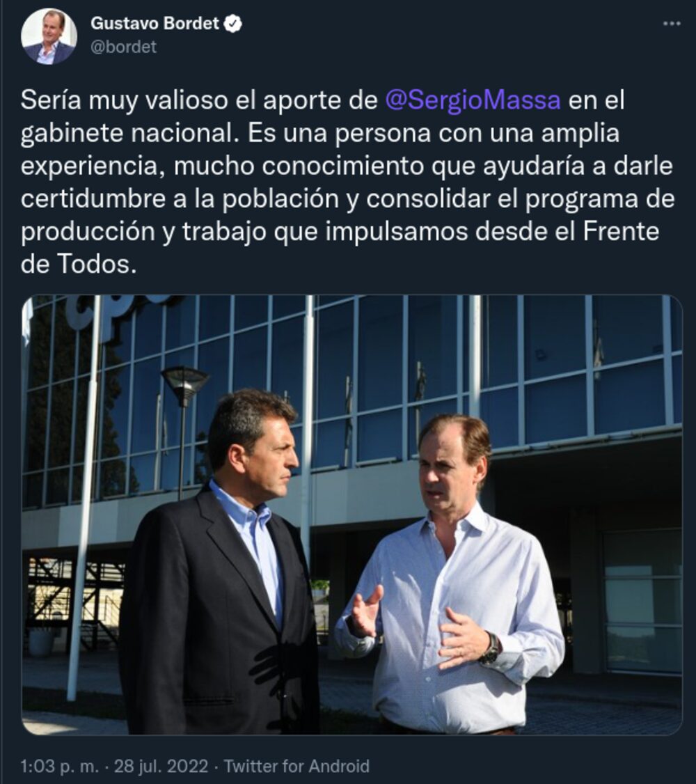 El gobernador de Entre Ríos apoyó la llegada de Massa El gobernador de Entre Ríos apoyó la llegada de Massa