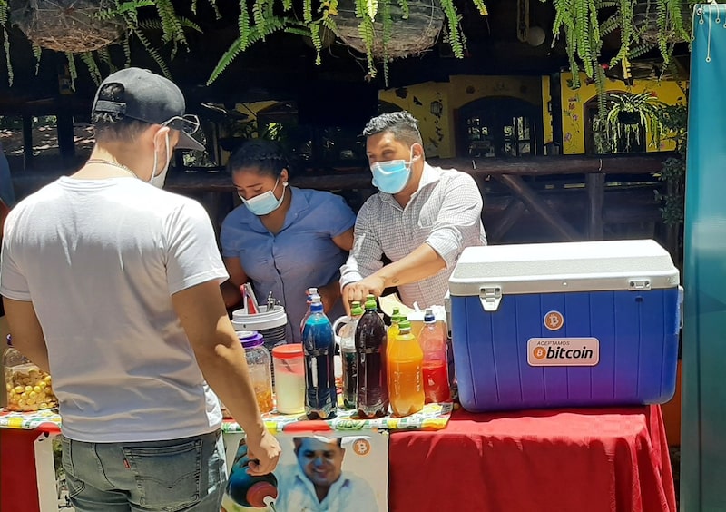 Among the 60 businesses in Santa Lucia's Bitcoin Valley is an ice shaving stand. Among the 60 businesses in Santa Lucia's Bitcoin Valley is an ice shaving stand.