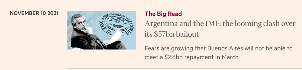 El Financial Times sembró dudas sobre el acuerdo de Argentina con el FMI. El Financial Times sembró dudas sobre el acuerdo de Argentina con el FMI.
