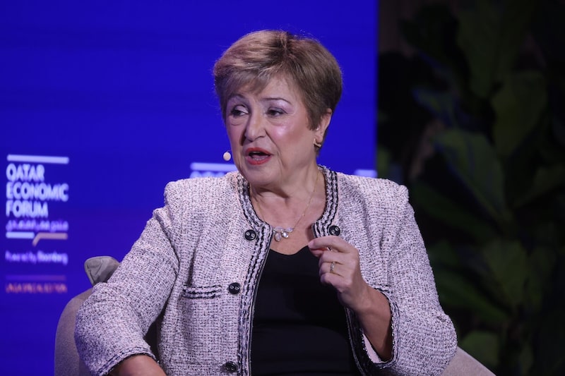 Kristalina Georgieva, directora gerente del Fondo Monetario Internacional (FMI), interviene durante el Foro Económico de Qatar en Nueva York el 20 de septiembre. Kristalina Georgieva, directora gerente del Fondo Monetario Internacional (FMI), interviene durante el Foro Económico de Qatar en Nueva York el 20 de septiembre.