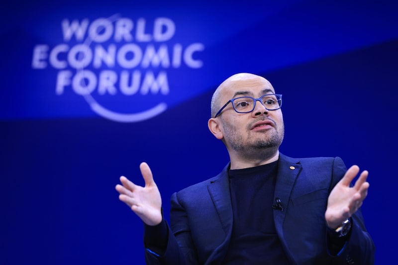 CEO do Google DeepMind, Demis Hassabis, durante o World Economic Forum em Davos CEO do Google DeepMind, Demis Hassabis, durante o World Economic Forum em Davos