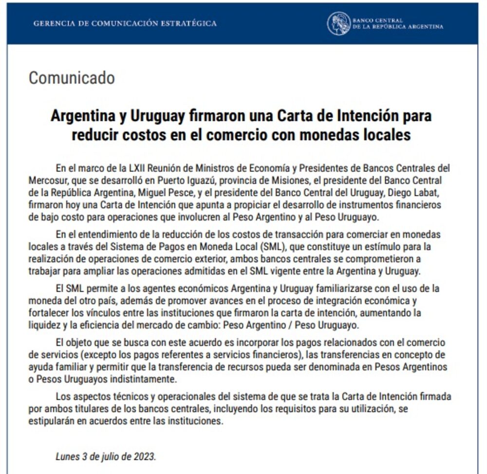 Fuente: Banco Central de la República Argentina Fuente: Banco Central de la República Argentina