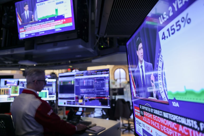 A television station broadcasts Kevin Warsh, chairman of the US Federal Reserve, speaking after a Federal Open Market Committee (FOMC) meeting on the floor of the New York Stock Exchange (NYSE) in New York, US, on Wednesday, June 17, 2026. Federal Reserve officials left interest rates unchanged and were split over whether they expect to raise rates this year. Photographer: Michael Nagle/Bloomberg A television station broadcasts Kevin Warsh, chairman of the US Federal Reserve, speaking after a Federal Open Market Committee (FOMC) meeting on the floor of the New York Stock Exchange (NYSE) in New York, US, on Wednesday, June 17, 2026. Federal Reserve officials left interest rates unchanged and were split over whether they expect to raise rates this year. Photographer: Michael Nagle/Bloomberg
