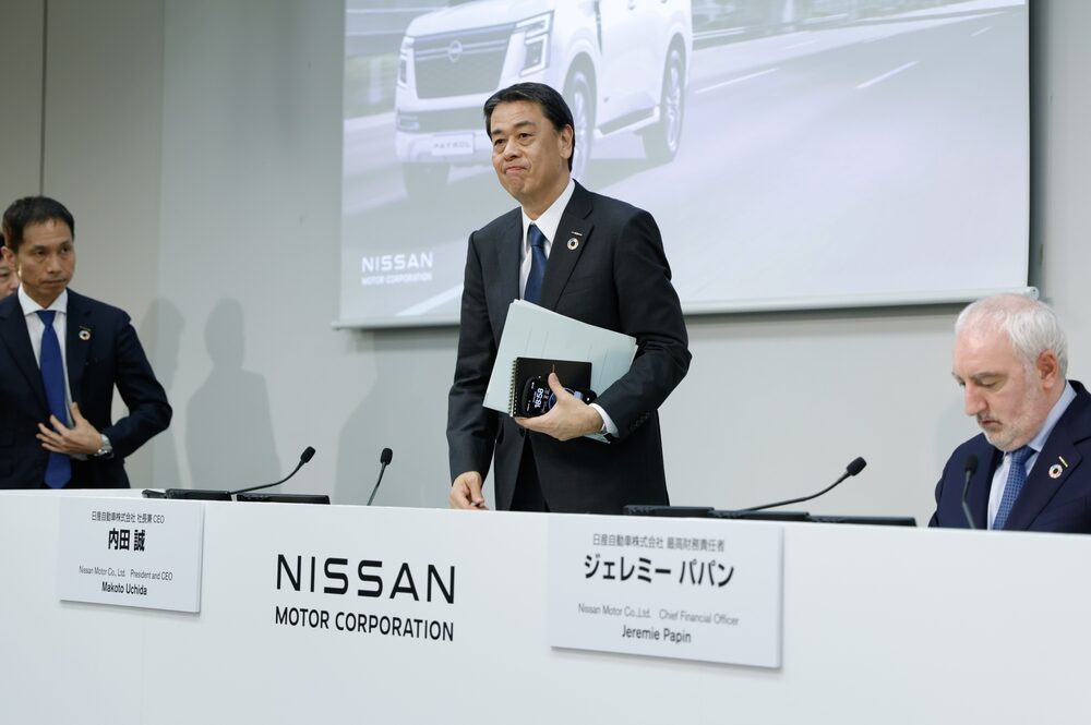 Makoto Uchida, en el centro, asiste a una rueda de prensa en Yokohama el 13 de febrero. Fotógrafo: Kiyoshi Ota/Bloomberg Makoto Uchida, en el centro, asiste a una rueda de prensa en Yokohama el 13 de febrero. Fotógrafo: Kiyoshi Ota/Bloomberg