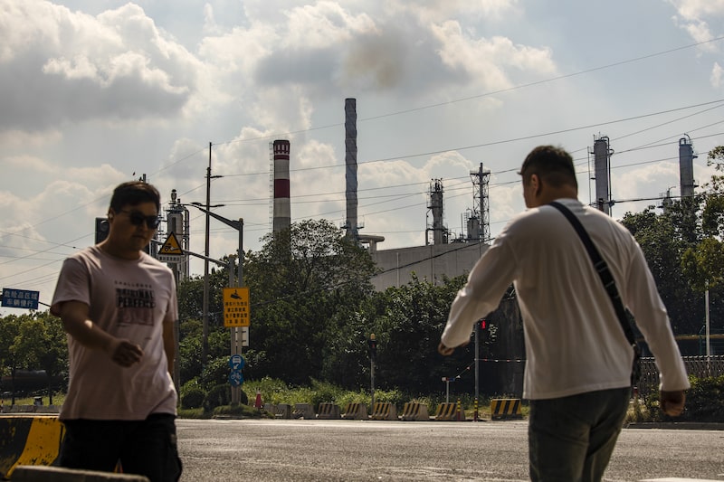 An oil refinery in Shanghai. An oil refinery in Shanghai.