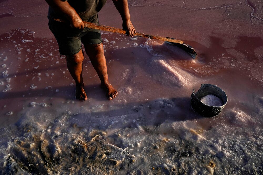Los recolectores de sal realizan la extenuante labor desde el amanecer hasta el atardecer, a menudo recorriendo descalzos las piscinas.Fotógrafo: Matías Delacroix/Bloomberg Los recolectores de sal realizan la extenuante labor desde el amanecer hasta el atardecer, a menudo recorriendo descalzos las piscinas.Fotógrafo: Matías Delacroix/Bloomberg