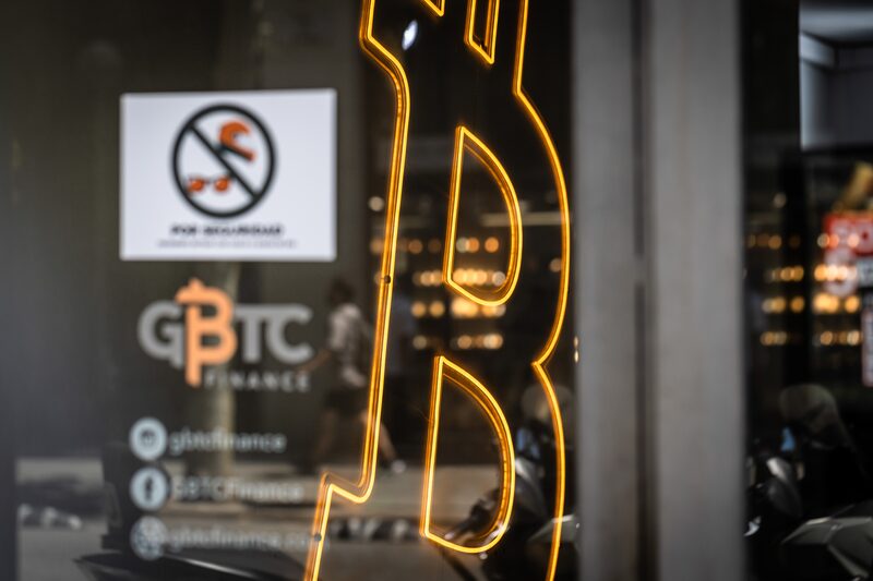 Una bolsa de criptomonedas GBTC en Barcelona, España, el martes 15 de julio de 2025. Una bolsa de criptomonedas GBTC en Barcelona, España, el martes 15 de julio de 2025.
