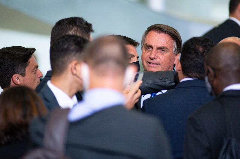 Jair Bolsonaro, presidente de Brasil, durante el evento de lanzamiento del Programa de Inversión Agropecuaria del Banco do Brasil SA en el Palacio de Planalto en Brasilia, Brasil, el martes 24 de agosto de 2021 Jair Bolsonaro, presidente de Brasil, durante el evento de lanzamiento del Programa de Inversión Agropecuaria del Banco do Brasil SA en el Palacio de Planalto en Brasilia, Brasil, el martes 24 de agosto de 2021