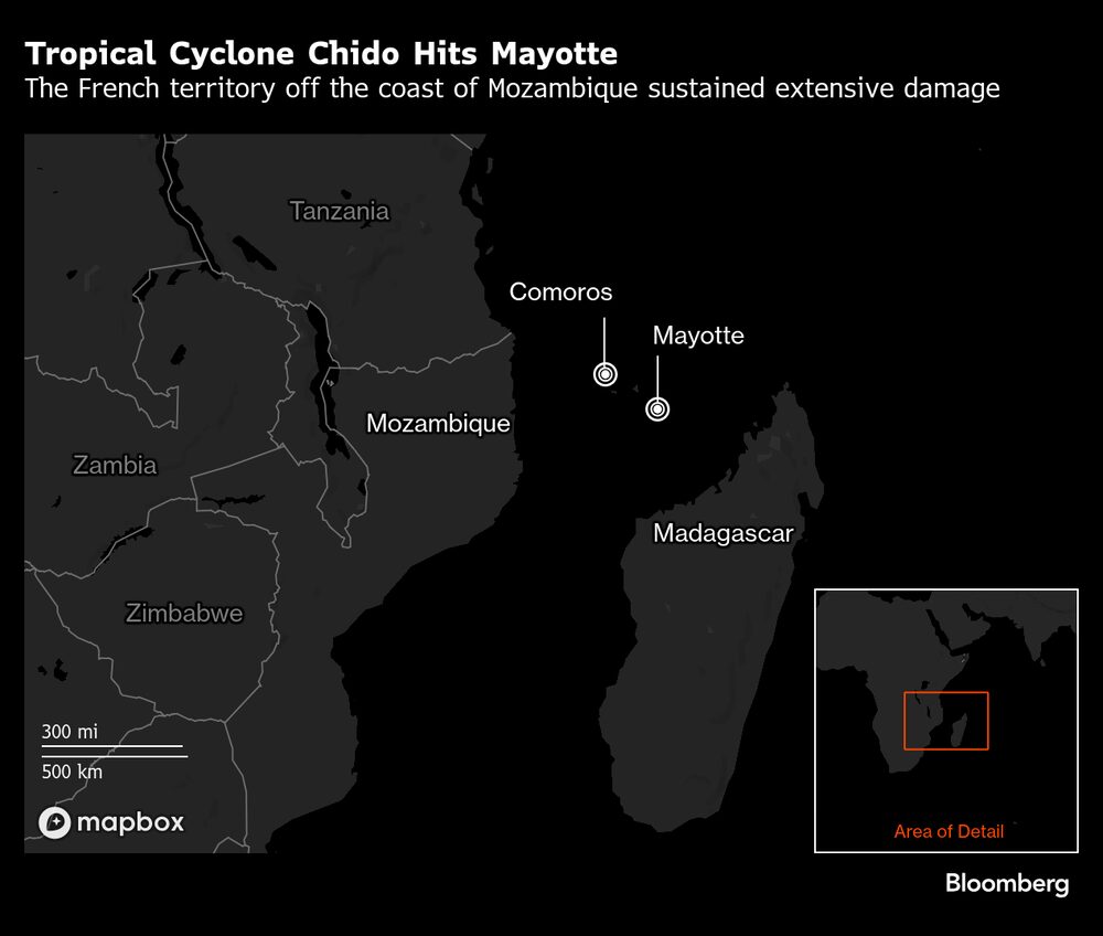 El territorio francés situado frente a las costas de Mozambique ha sufrido graves daños. El territorio francés situado frente a las costas de Mozambique ha sufrido graves daños.