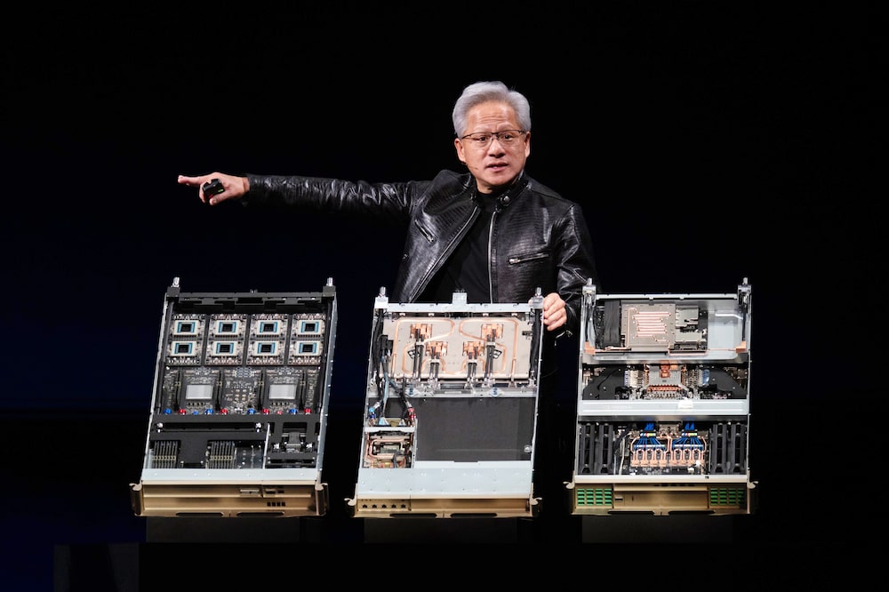 Jensen Huang, chief executive officer of Nvidia Corp., presents the Vera Rubin data center AI system at the Nvidia GTC event on the sidelines of Computex 2026 in Taipei, Taiwan, on Monday, June 1, 2026. Nvidia is entering the PC market with a new chip aimed at loosening the stranglehold of Intel Corp. technology in that arena and modernizing the machines for the AI era. Photographer: Lam Yik Fei/Bloomberg Jensen Huang, chief executive officer of Nvidia Corp., presents the Vera Rubin data center AI system at the Nvidia GTC event on the sidelines of Computex 2026 in Taipei, Taiwan, on Monday, June 1, 2026. Nvidia is entering the PC market with a new chip aimed at loosening the stranglehold of Intel Corp. technology in that arena and modernizing the machines for the AI era. Photographer: Lam Yik Fei/Bloomberg