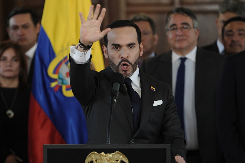 Abelardo de la Espriella, Colombia's president, speaks during a press conference at the San Carlos Palace in Bogota, Colombia, on Wednesday, Aug. 19, 2026. The World Bank has already disbursed $200 million and Colombia is seeking additional funds to finance reconstruction after the earthquake. Photographer: Ivan Valencia/Bloomberg Abelardo de la Espriella, Colombia's president, speaks during a press conference at the San Carlos Palace in Bogota, Colombia, on Wednesday, Aug. 19, 2026. The World Bank has already disbursed $200 million and Colombia is seeking additional funds to finance reconstruction after the earthquake. Photographer: Ivan Valencia/Bloomberg