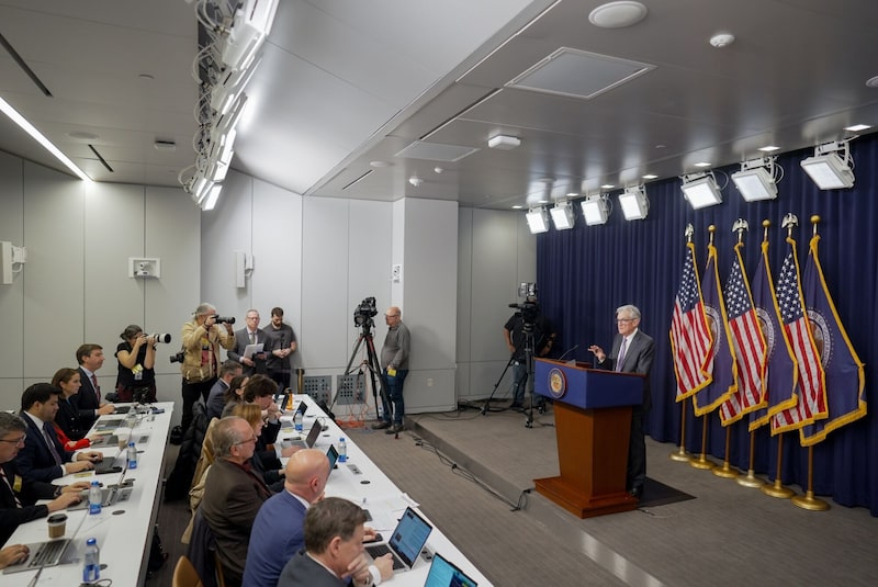 El presidente de la Reserva Federal, Jerome Powell, durante una rueda de prensa tras una reunión del Comité Federal de Mercado Abierto celebrada en Washington el 10 de diciembre de 2025. El presidente de la Reserva Federal, Jerome Powell, durante una rueda de prensa tras una reunión del Comité Federal de Mercado Abierto celebrada en Washington el 10 de diciembre de 2025.
