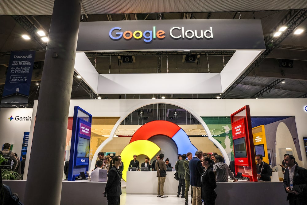 The Google Cloud pavilion at MWC Barcelona 2026. The Google Cloud pavilion at MWC Barcelona 2026.