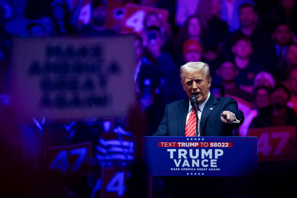 Donald Trump habla durante un mitin en el Capital One Arena el 19 de enero. Donald Trump habla durante un mitin en el Capital One Arena el 19 de enero.
