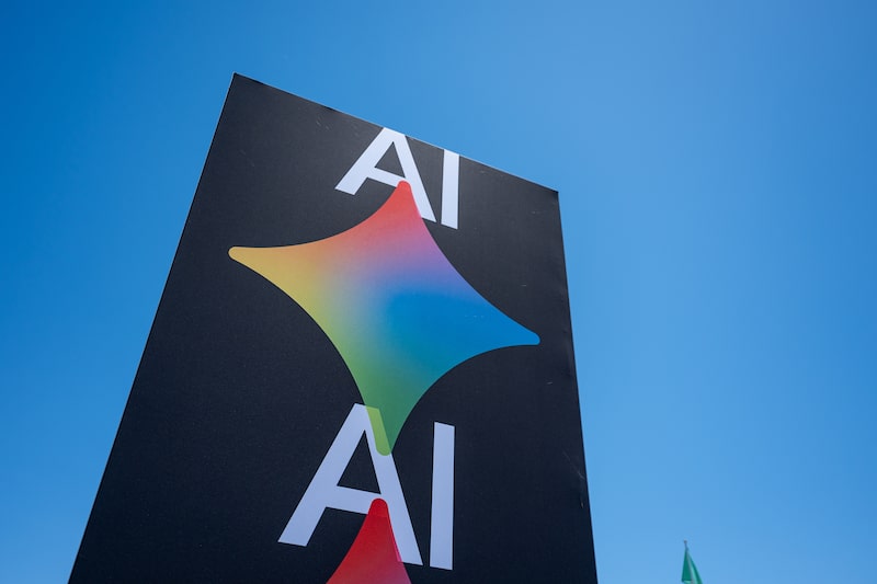 Signage for Google AI Gemini during the Google I/O Developers Conference in Mountain View, California, US, on Tuesday, May 19, 2026. Signage for Google AI Gemini during the Google I/O Developers Conference in Mountain View, California, US, on Tuesday, May 19, 2026.