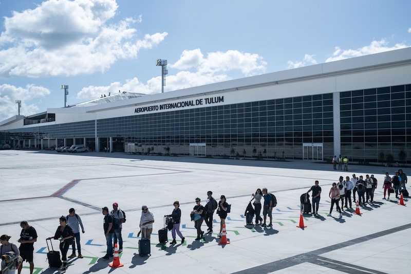 El Aeropuerto Internacional Felipe Carrillo Puerto en Tulum. Fotógrafo: Koral Carballo/Bloomberg El Aeropuerto Internacional Felipe Carrillo Puerto en Tulum. Fotógrafo: Koral Carballo/Bloomberg