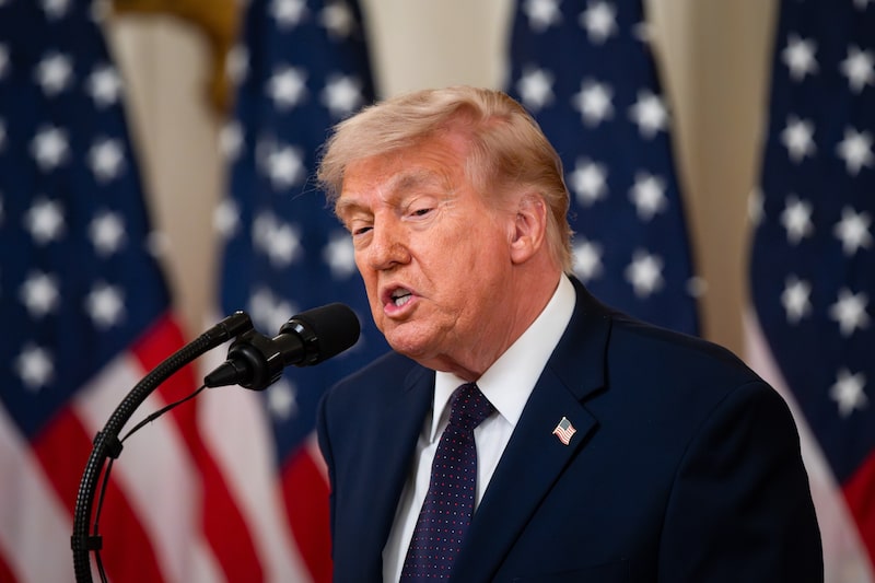 Donald Trump pronuncia un discurso en la Casa Blanca el 22 de mayo. Donald Trump pronuncia un discurso en la Casa Blanca el 22 de mayo.
