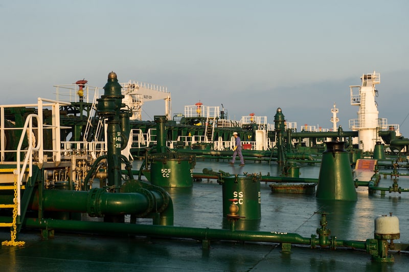 En la cubierta de un petrolero en el Golfo Pérsico, Irán. En la cubierta de un petrolero en el Golfo Pérsico, Irán.