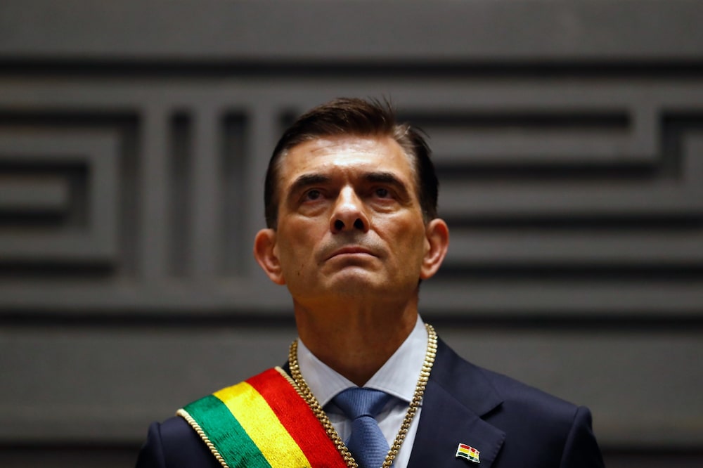 Rodrigo Paz durante su ceremonia de toma de posesión en el edificio de la Asamblea Legislativa Nacional en La Paz el 8 de noviembre. Fotógrafo: Luis Gandarillas/Bloomberg Rodrigo Paz durante su ceremonia de toma de posesión en el edificio de la Asamblea Legislativa Nacional en La Paz el 8 de noviembre. Fotógrafo: Luis Gandarillas/Bloomberg