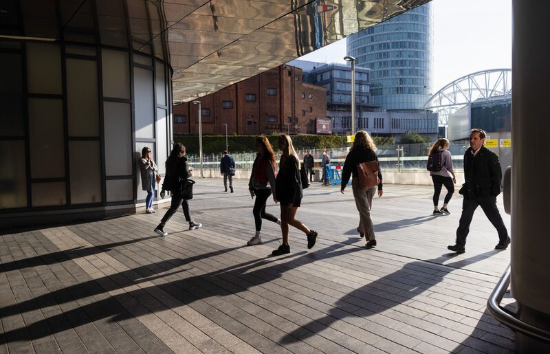 Commuters enter Birmingham New Street railway station in Birmingham, U.K., on Friday, May 6, 2022. Two years of economic stagnation and almost 600,000 job losses are the price of taming U.K. inflation, estimates from the Bank of England indicate. Commuters enter Birmingham New Street railway station in Birmingham, U.K., on Friday, May 6, 2022. Two years of economic stagnation and almost 600,000 job losses are the price of taming U.K. inflation, estimates from the Bank of England indicate.
