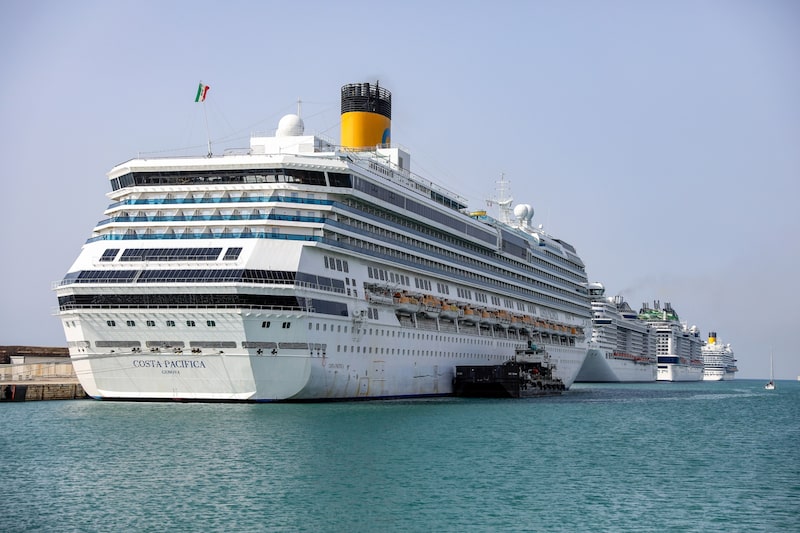 It's docked at the port of Civitavecchia near Rome, Italy, on Monday, Feb. 22, 2021. It's docked at the port of Civitavecchia near Rome, Italy, on Monday, Feb. 22, 2021.