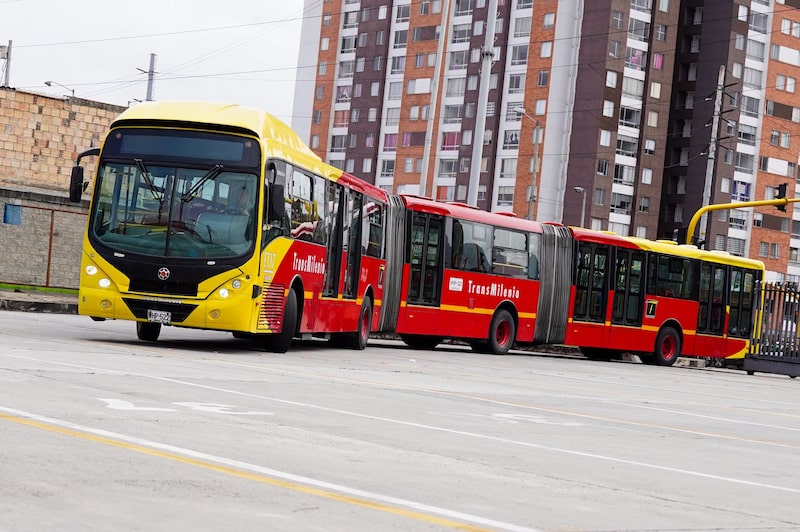 Flota del TransMilenio en Bogotá. Flota del TransMilenio en Bogotá.