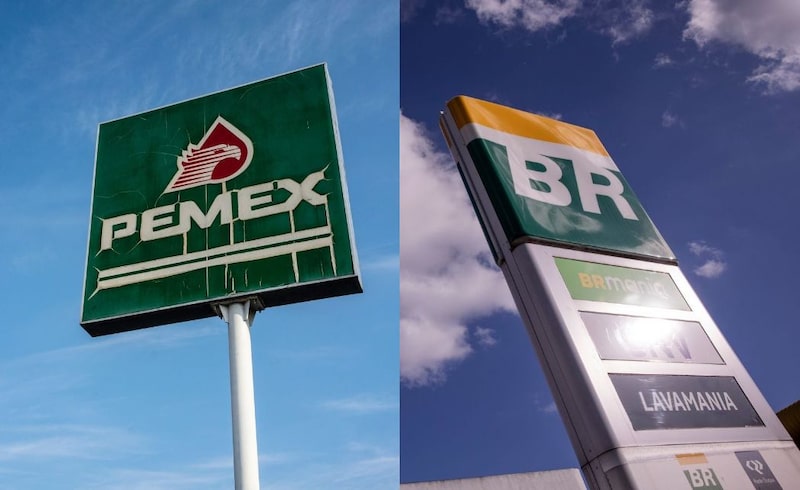 En la imagen, los tableros de Pemex y Petrobras. En la imagen, los tableros de Pemex y Petrobras.