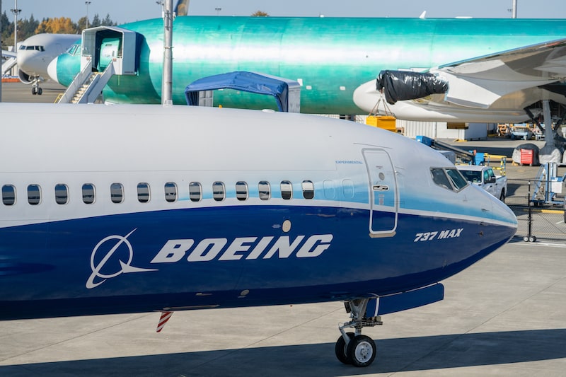 A Boeing 737 Max at the company's facility in Everett, Washington, US. A Boeing 737 Max at the company's facility in Everett, Washington, US.