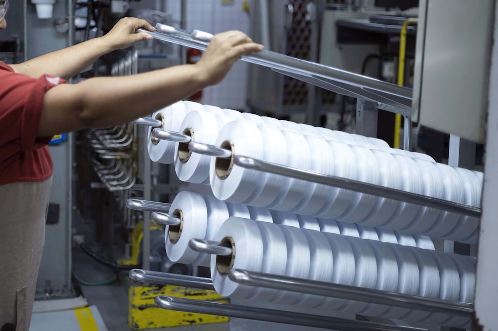 Linha de produção da norte-americana Lycra em Paulínia, no interior de São Paulo Linha de produção da norte-americana Lycra em Paulínia, no interior de São Paulo