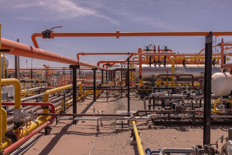 Un yacimiento de petróleo y gas de Vista Energy en el depósito de esquisto de Vaca Muerta, en Neuquén, Argentina.
Fotógrafa: Sarah Pabst/Bloomberg Un yacimiento de petróleo y gas de Vista Energy en el depósito de esquisto de Vaca Muerta, en Neuquén, Argentina.
Fotógrafa: Sarah Pabst/Bloomberg