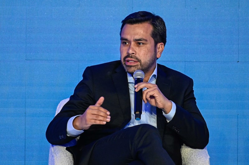 Jorge Álvarez Máynez, candidato a la presidencia de México por Movimiento Ciudadano, durante la en la 32 sesión plenaria de Citibanamex en la Ciudad de México, 7 de marzo de 2024 Jorge Álvarez Máynez, candidato a la presidencia de México por Movimiento Ciudadano, durante la en la 32 sesión plenaria de Citibanamex en la Ciudad de México, 7 de marzo de 2024