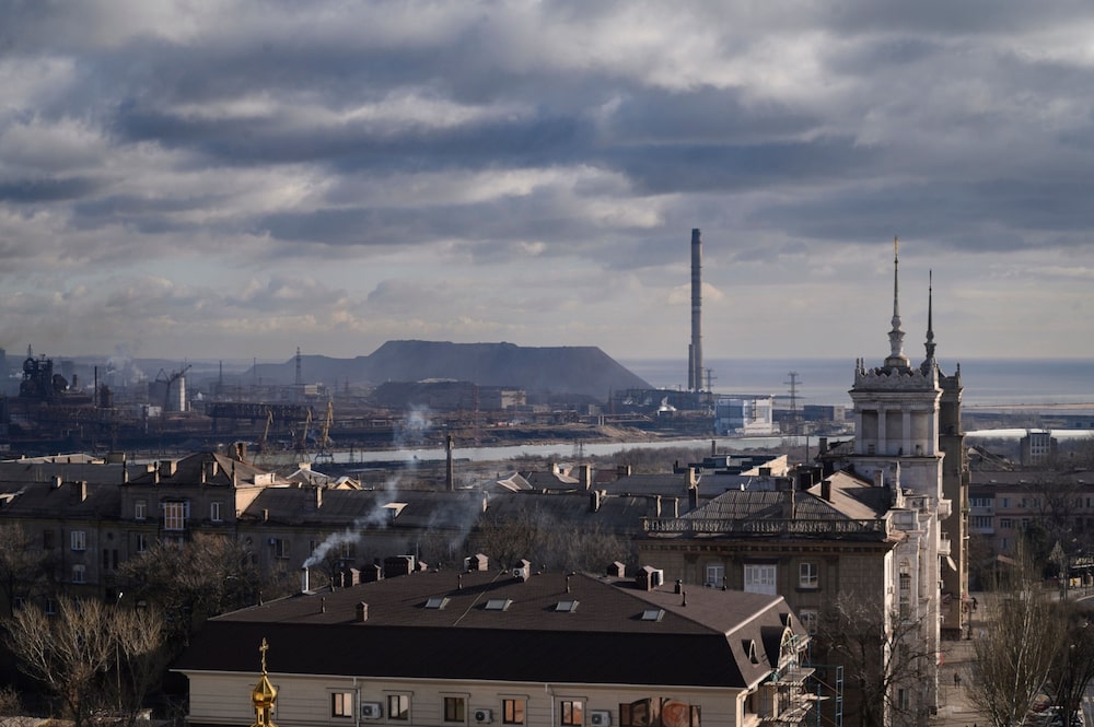 The Azovstal Steel and Iron Works on the horizon in Mariupol. A 2030 development plan aims to turn the city at the mouth of the Kalmius river into a tourist destination with a new, leafy embankment built out into the Sea of Azov. The Azovstal Steel and Iron Works on the horizon in Mariupol. A 2030 development plan aims to turn the city at the mouth of the Kalmius river into a tourist destination with a new, leafy embankment built out into the Sea of Azov.