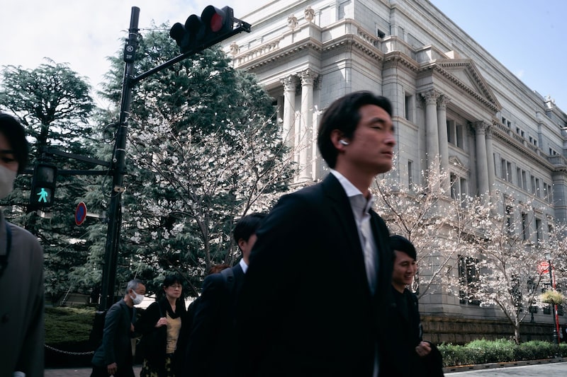 Cerezos en flor frente a la sede del Banco de Japón en Tokio. Cerezos en flor frente a la sede del Banco de Japón en Tokio.