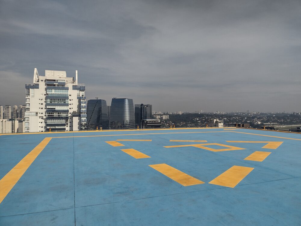 Heliponto na região da Faria Lima, em São Paulo Heliponto na região da Faria Lima, em São Paulo