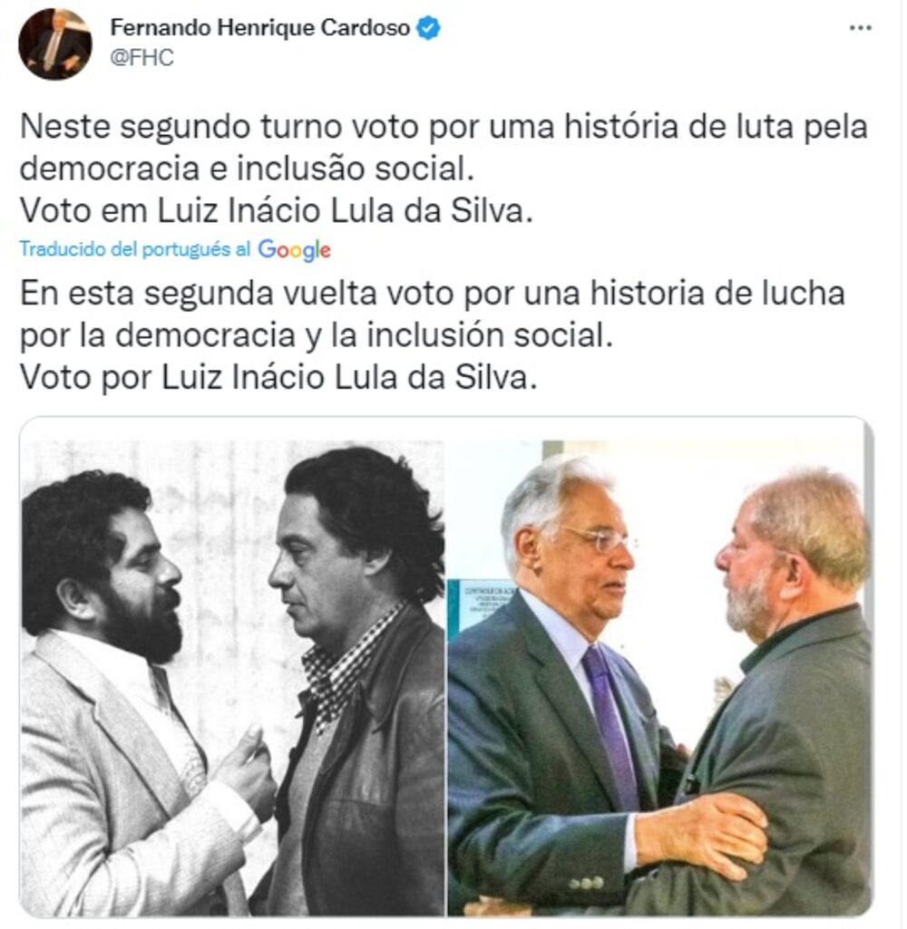 Lula llega al ballotage con el apoyo de Fernando Hernique Cardoso, el presidente que estabilizó a Brasil con un plan ortodoxo Lula llega al ballotage con el apoyo de Fernando Hernique Cardoso, el presidente que estabilizó a Brasil con un plan ortodoxo