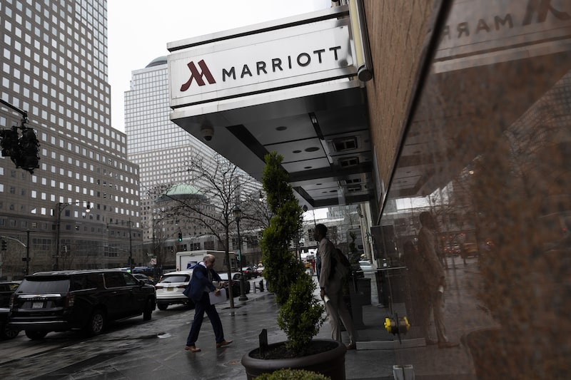A Marriott hotel in New York, US, on Thursday, April 11, 2024. Marriott International Inc. is scheduled to release earnings figures on May 1. Photographer: Angus Mordant/Bloomberg A Marriott hotel in New York, US, on Thursday, April 11, 2024. Marriott International Inc. is scheduled to release earnings figures on May 1. Photographer: Angus Mordant/Bloomberg