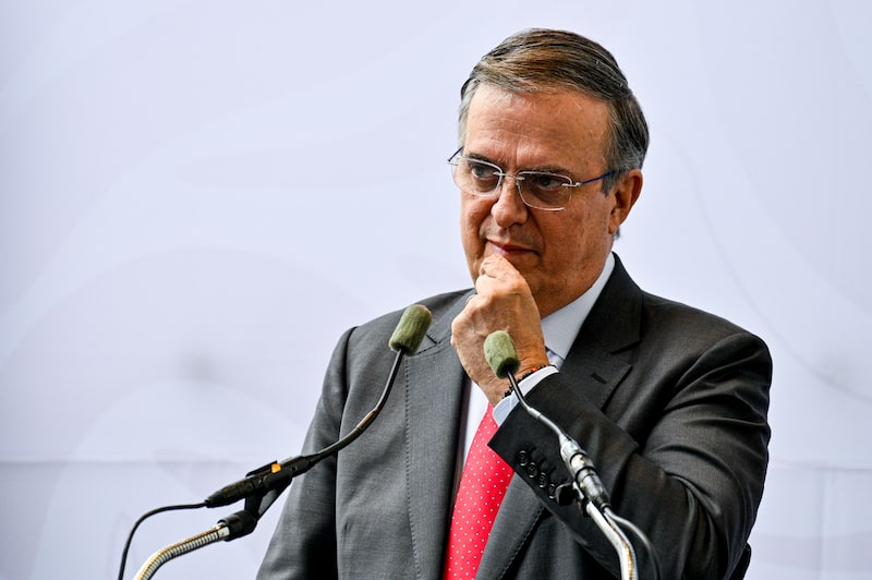 Marcelo Ebrard, secretario de Economía, durante una conferencia de prensa en Ciudad de México el 1 de julio de 2026 Marcelo Ebrard, secretario de Economía, durante una conferencia de prensa en Ciudad de México el 1 de julio de 2026