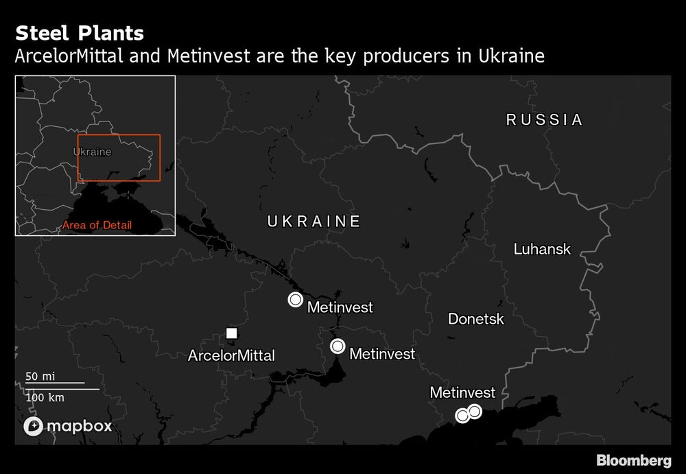 ArcelorMittal e Metinvest são as principais do país ArcelorMittal e Metinvest são as principais do país