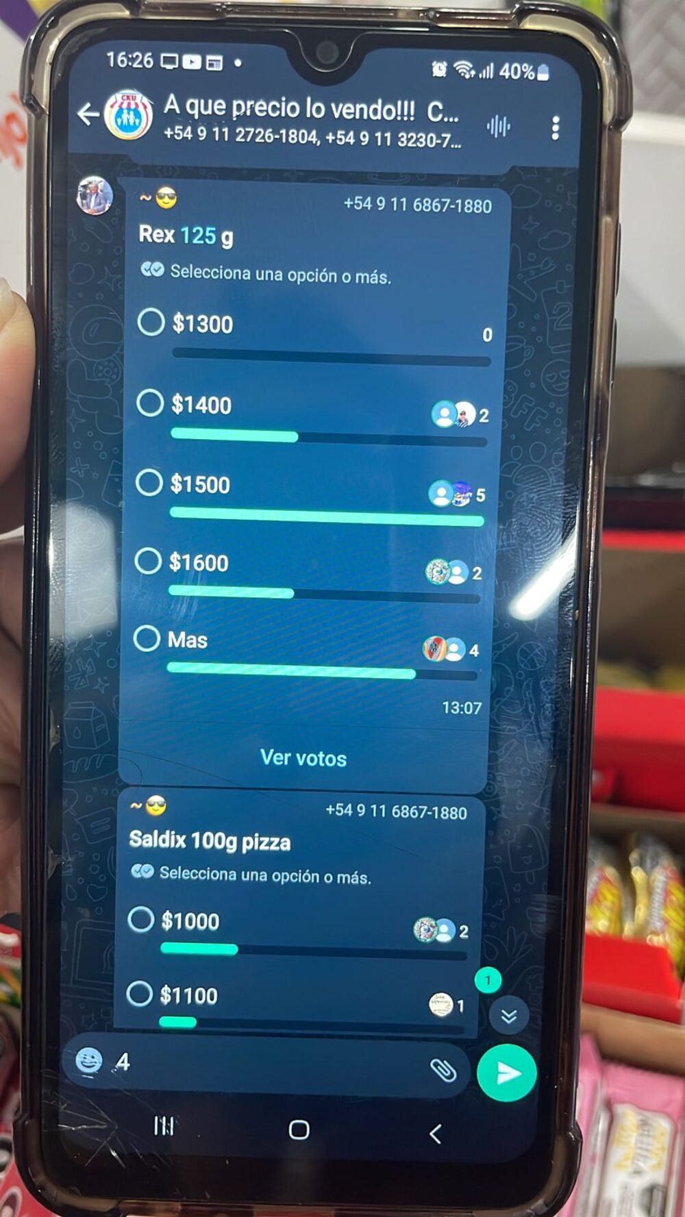 Captura de pantalla del canal de consultas que utilizan más de 400 kiosqueros en Argentina Captura de pantalla del canal de consultas que utilizan más de 400 kiosqueros en Argentina