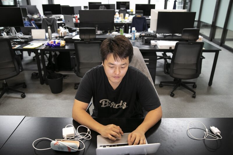 Do Kwon, co-founder and chief executive officer of Terraform Labs, works on his laptop in the company's office in Seoul, South Korea. Do Kwon, co-founder and chief executive officer of Terraform Labs, works on his laptop in the company's office in Seoul, South Korea.
