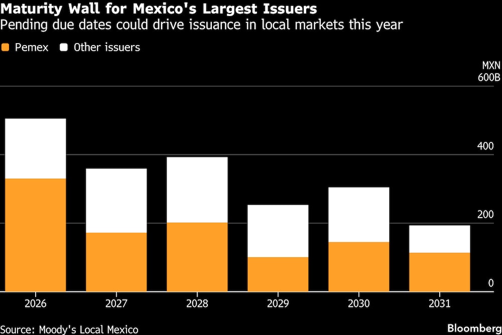 Las fechas de vencimiento pendientes podrían impulsar la emisión en los mercados locales este año. Las fechas de vencimiento pendientes podrían impulsar la emisión en los mercados locales este año.