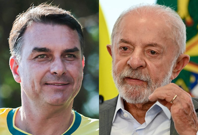 Flavio Bolsonaro and Luiz Inacio Lula da Silva Flavio Bolsonaro and Luiz Inacio Lula da Silva