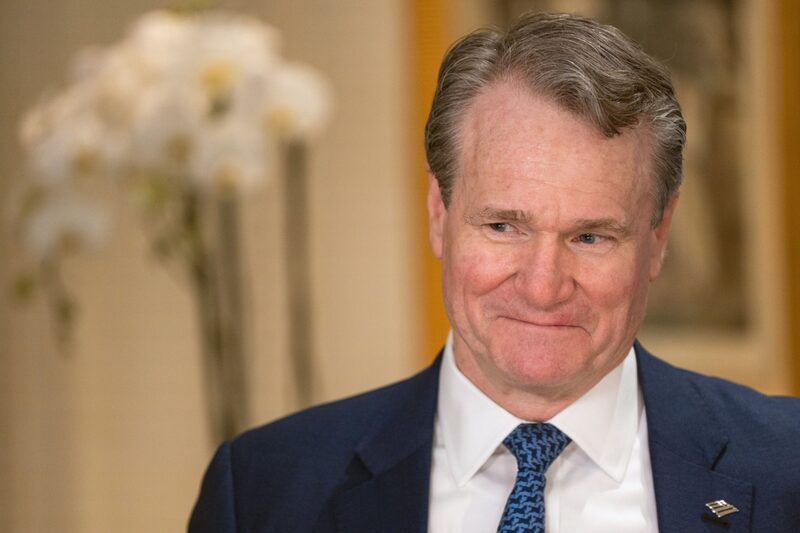 Brian Moynihan, CEO do Bank of America: resultados do primeiro trimestre bem avaliados por analistas Brian Moynihan, CEO do Bank of America: resultados do primeiro trimestre bem avaliados por analistas