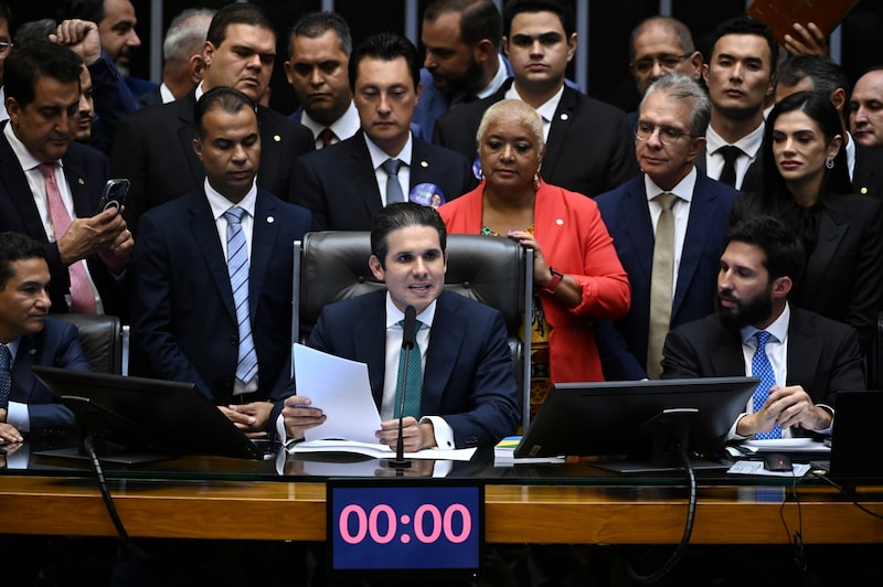 Hugo Motta, presidente de la Cámara de Diputados de Brasil. Fotógrafo: Ton Molina/Bloomberg Hugo Motta, presidente de la Cámara de Diputados de Brasil. Fotógrafo: Ton Molina/Bloomberg