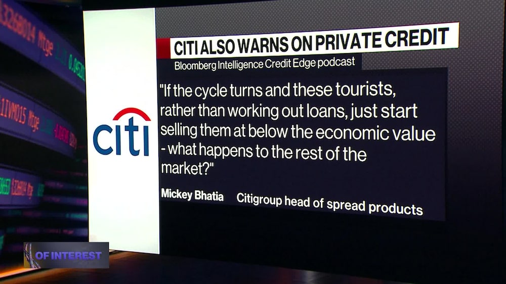 Citigroup también advierte sobre el crédito privado. Citigroup también advierte sobre el crédito privado.